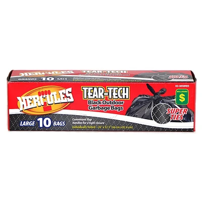 Black Outdoor Garbage Bags 10PK