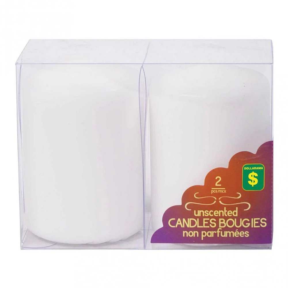 Unscented Candles 2PK