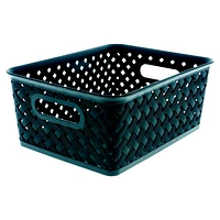 Small Plastic Woven Basket (Assorted Colours