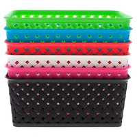 Small Plastic Woven Basket (Assorted Colours