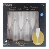 6 Verres à champagne en plastique