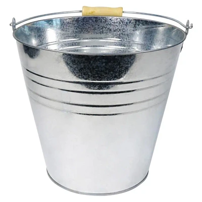 Tin Bucket with Wood Handle