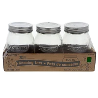 3PK of Glass Jam Jars (500ml) with Tinplate Lids