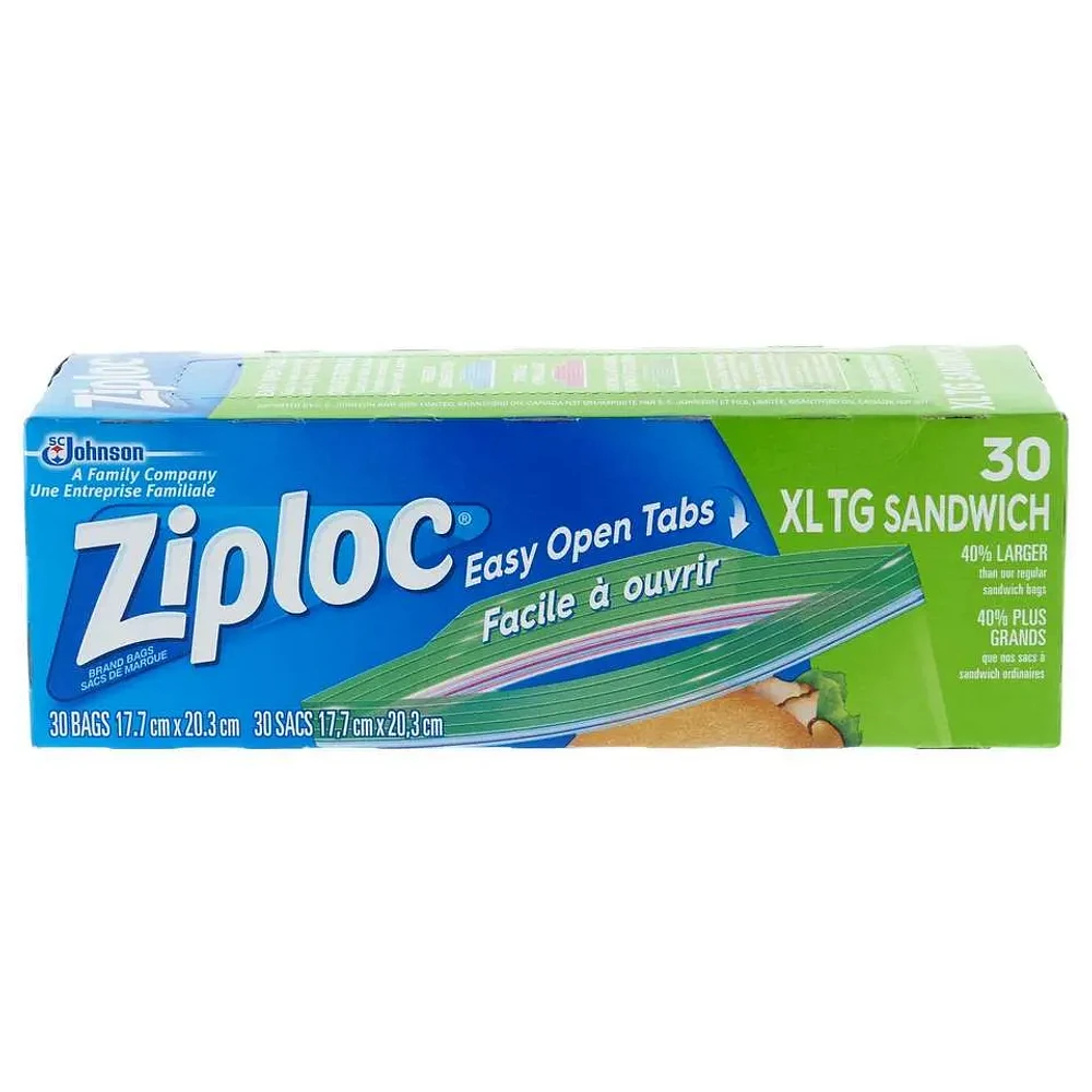 30 Très grands sacs Ziploc à sandwich