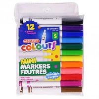 12 Mini feutres (Couleurs assorties)