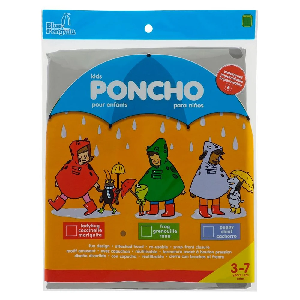 Animal Character Rain Poncho For Kids