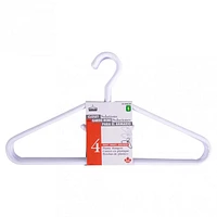 White heavy duty Plastic Hangers 4PK