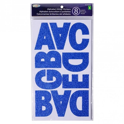 8 Sheets Alphabet Stickers  (Assorted Colours)