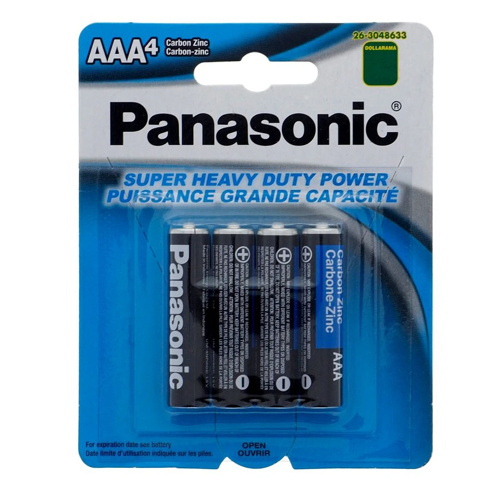 5x AAA Carbon Zinc Batteries