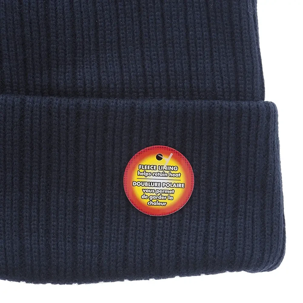 Ribbed knit hat fleece ining