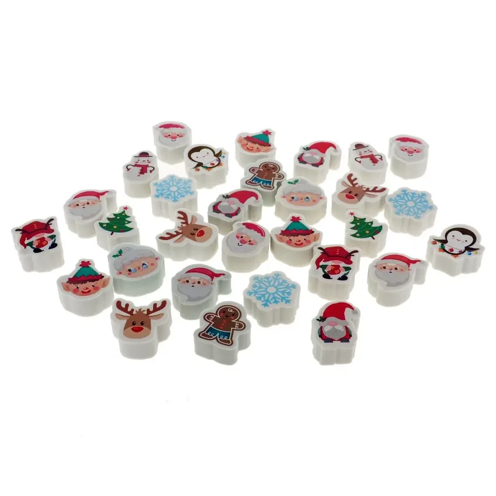 30PK Christmas eraser set