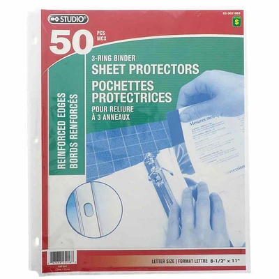 3-Ring binder Sheet Protectors 50PK