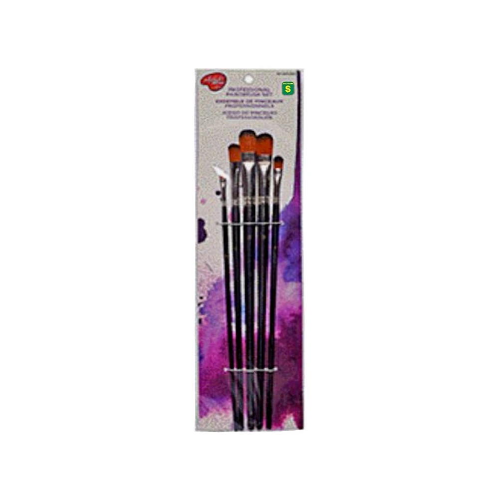 5PK Assorted Long Painting brushes