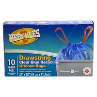 Clear Blue Recycling Kitchen Bags 10PK