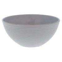 White Mela-Ware Bowl with Swirl Brim