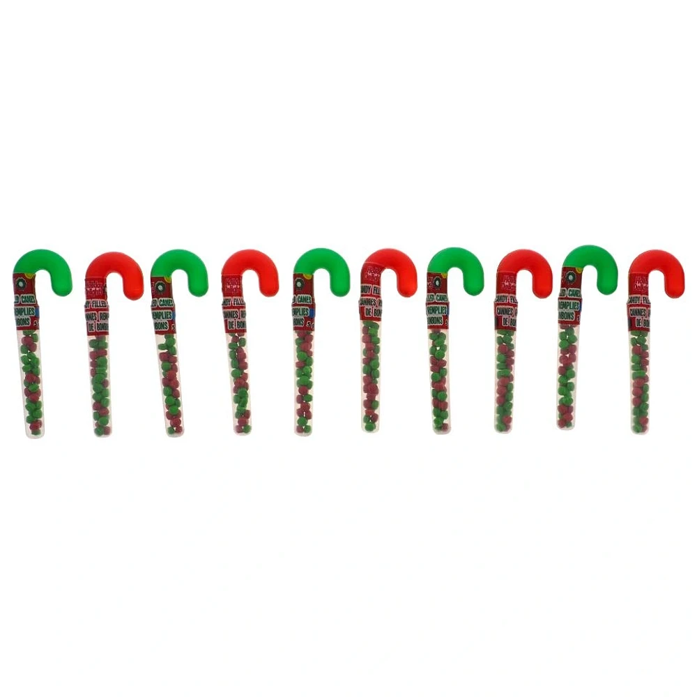 10Pk Christmas Mini Candy Filled Canes