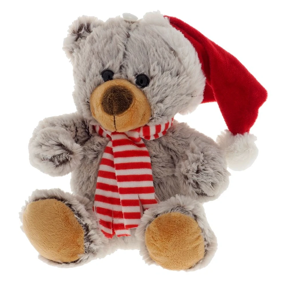 Christmas Bear Plush With Hat and Scarf