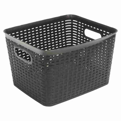 Large Rectangular Plastic Woven Basket