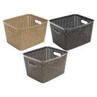 Large Rectangular Plastic Woven Basket