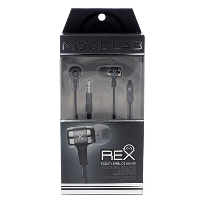 Stereo Earbuds with Microphone and Flat Cable
