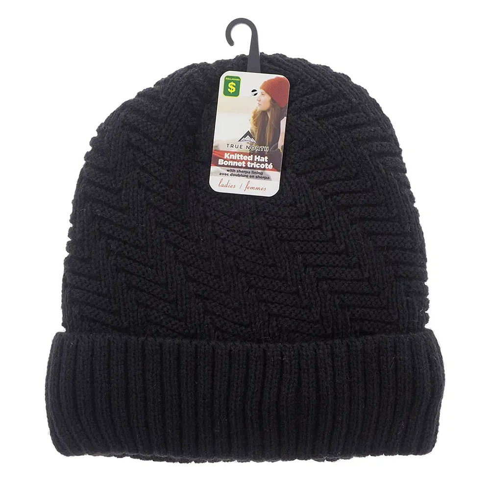 Tuque en tricot avec doublure en sherpa