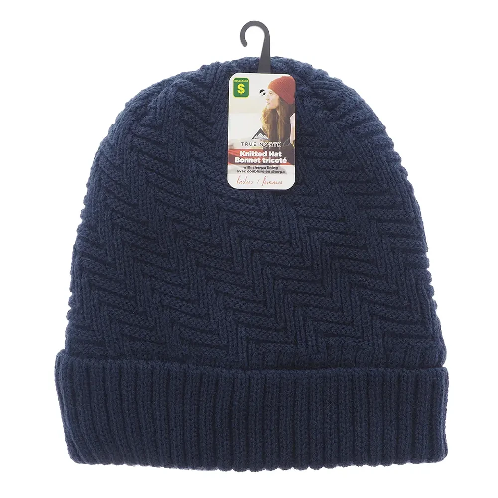 Tuque en tricot avec doublure en sherpa