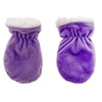 Baby velour plush mitts with sherpa lining