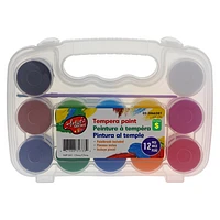 12PK Tempera Paint in Plastic Case