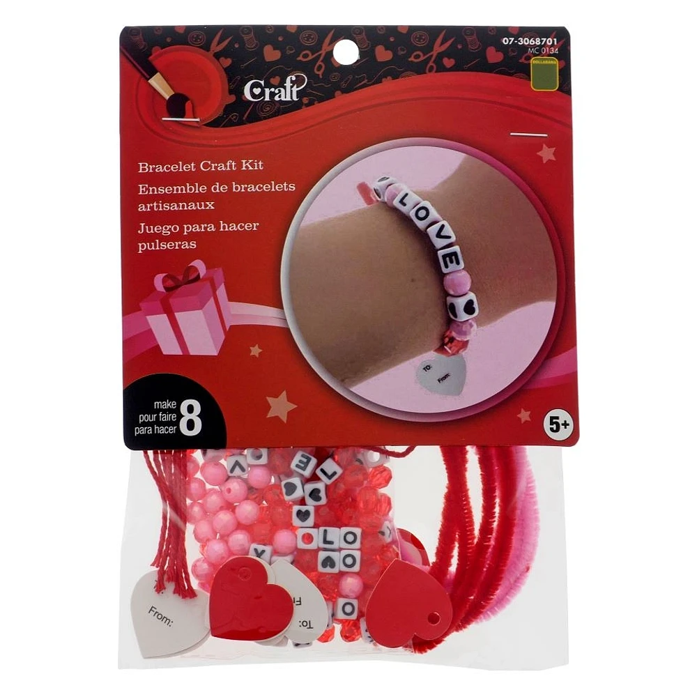 8PK Valentine Bracelet Craft Kits