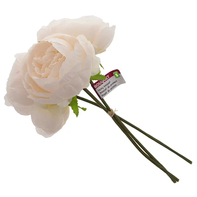 Bouquet de 3 pivoines avec raphia