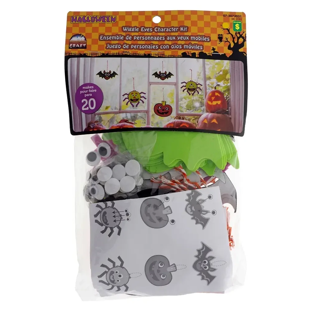 20PK Wiggle Eyes Halloween Character kit