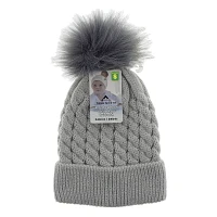 Tuque tricotée pour bébés avec pompon en fausse fourrure