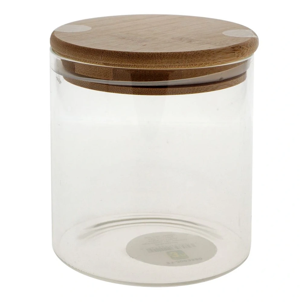 Glass Storage Jar with Lid Bamboo Lid 640ml