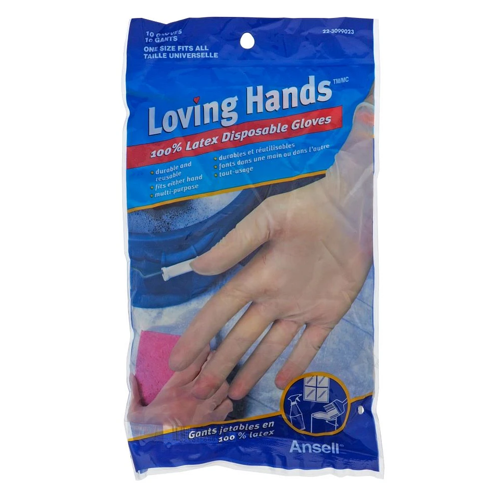 10PK Disposable Latex Gloves