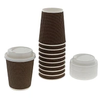 10 PK Coffee Cups with Sip Lids