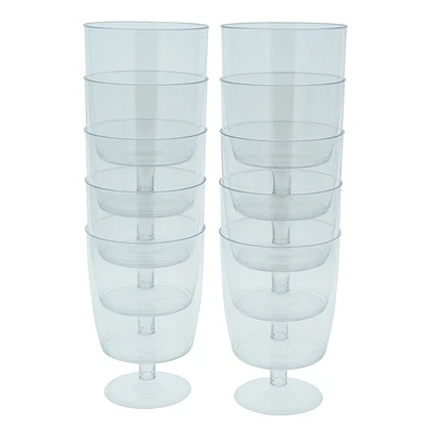 10Pk Plastic Wine Glasses