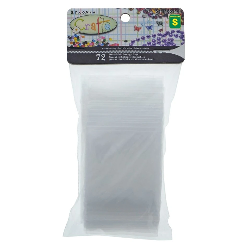 72Pk Resealable Small Craft Storage Bag