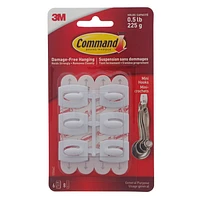 6Pk White Mini Hooks