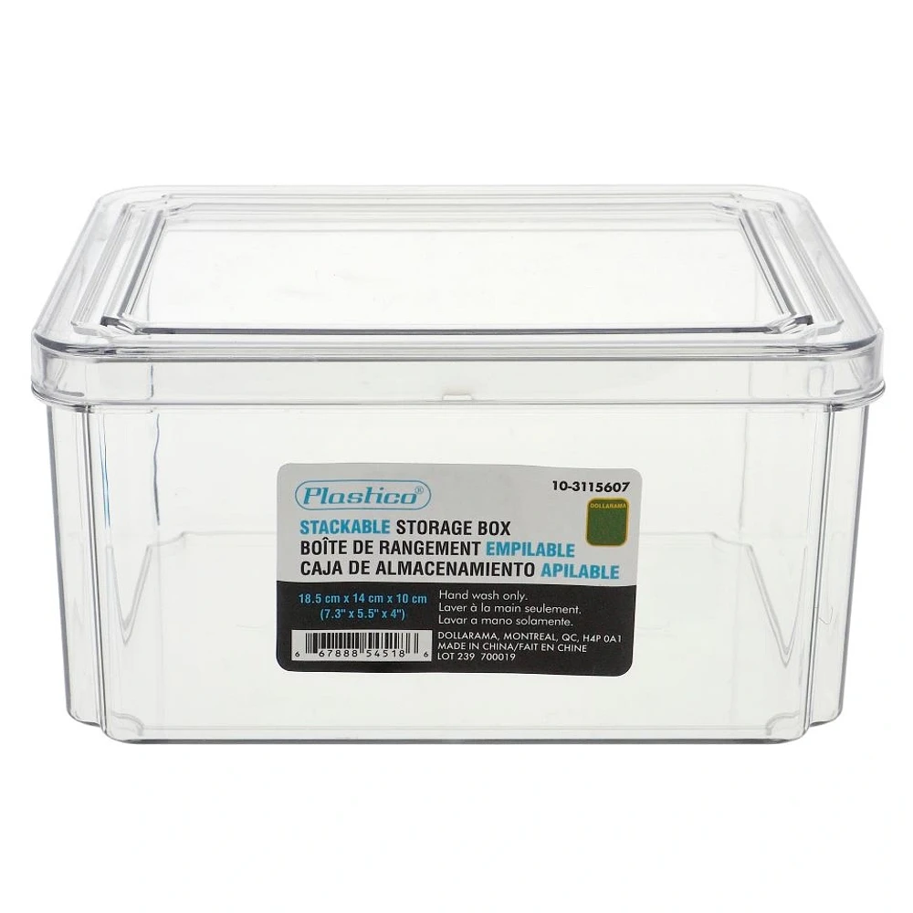 Stackable Plastic Stackable Box with Lid