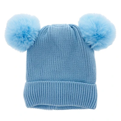 Babies Knit Hat with Pompoms