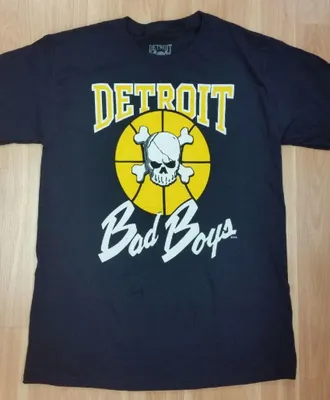 Authentic Detroit Pistons Bad Boys T-Shirt Navy/Maize