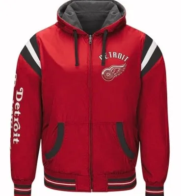 Authentic Detroit Red Wings Nylon Reversible Hooded Jacket