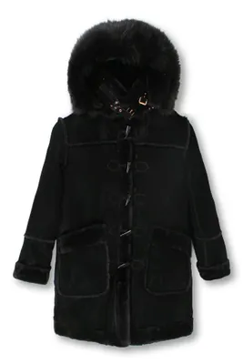 Kids ¾ Toggle Faux Shearling with Detachable Hood