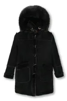 Kids ¾ Toggle Faux Shearling with Detachable Hood