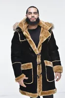 Men’s ¾ Toggle Faux Shearling with Detachable Hood