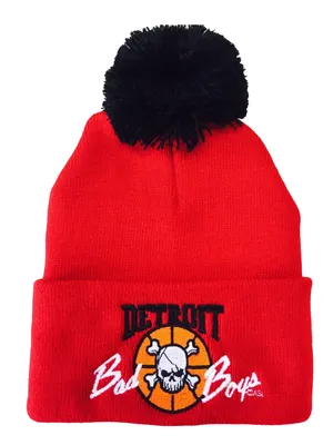 Detroit Bad Boys Cuffed Pom Beanie