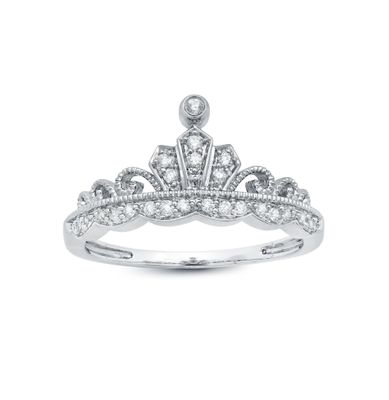 "The Princess" 10k White Gold Tiara Ring