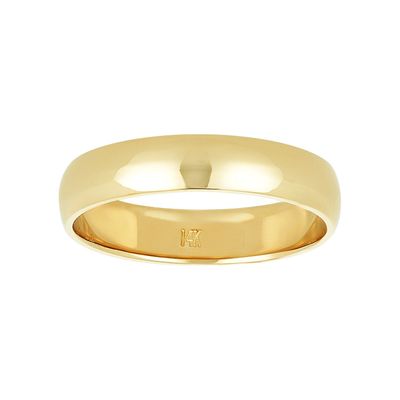 14K Yellow Gold 4mm Ladies Wedding Band