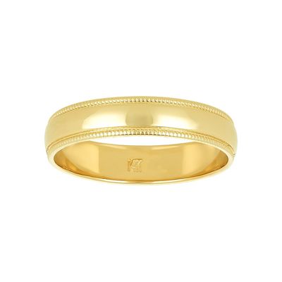 14k Yellow Gold Milgrain Edge Wedding Band