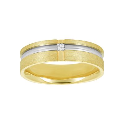 Men's Diamond 14k Two-Tone Gold Wedding Band